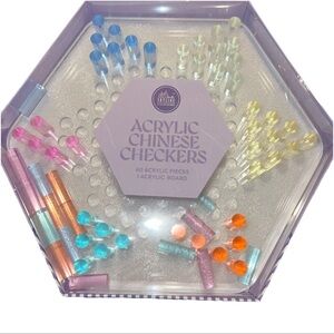 Skyline Collection Acrylic Chinese Checkers 60 Acrylic Pieces One Acrylic Board